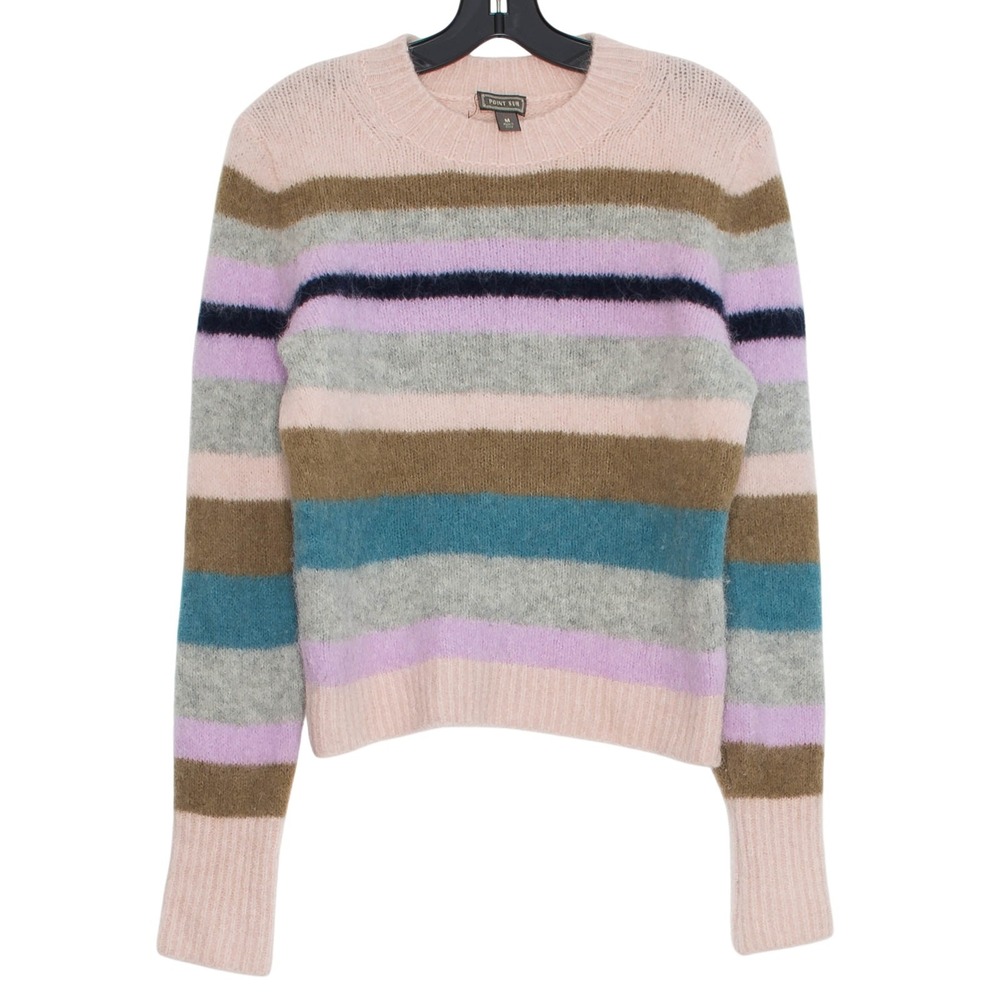 Point Sur Alpaca Wool Blend Sweater Striped Luxury Preppy Scandi Nordic Cozy M